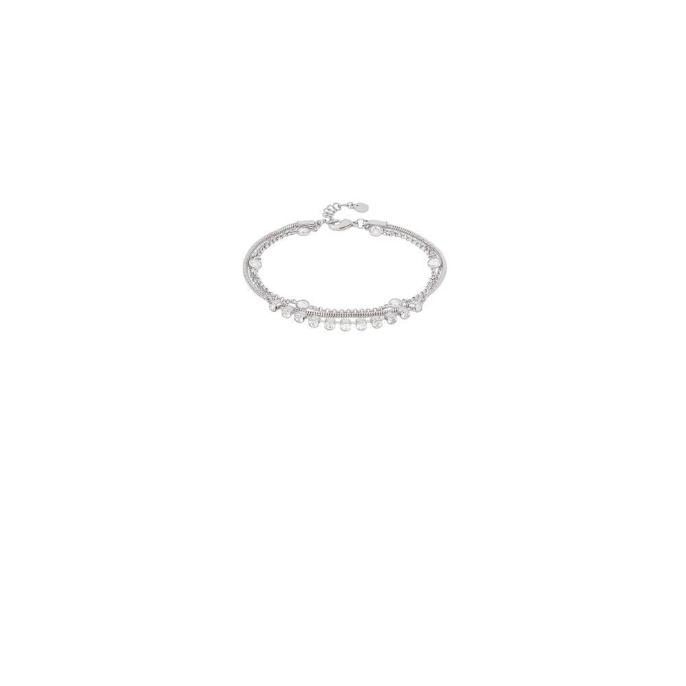 And Now This 18K gold over brass cubic zirconia triple row bracelet